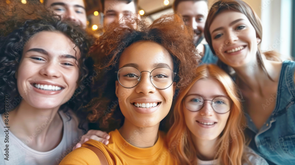 Group of Coworkers Taking a Selfie at Work Group of Coworkers Taking a Selfie at Work