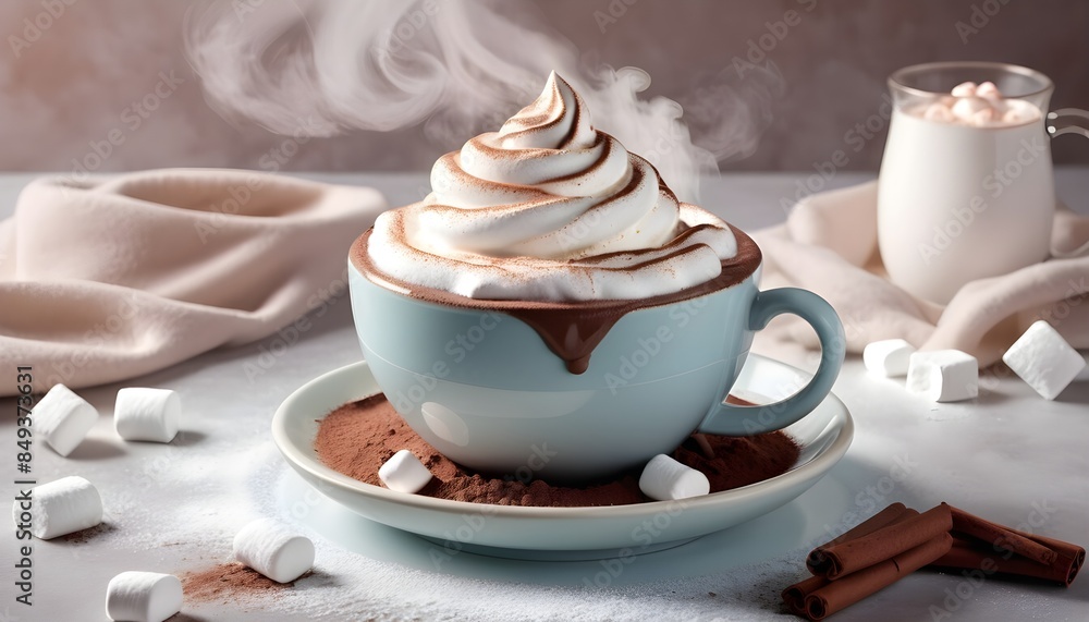 cup of chocolate with marshmallows cup of chocolate with marshmallows