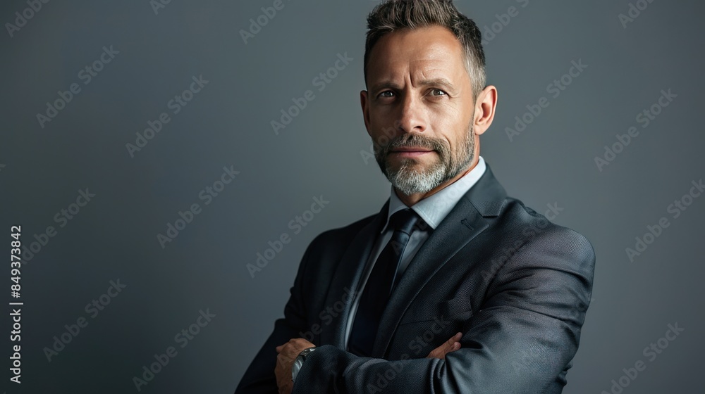 a businessman in a sharp suit confidently posing a businessman in a sharp suit confidently posing