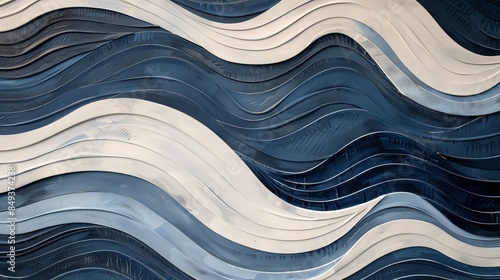 Obraz na płótnie Blue and white waves.