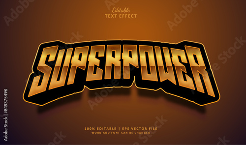 Super Power Editable Text Effect 3d Style Esport Luxury Gold
