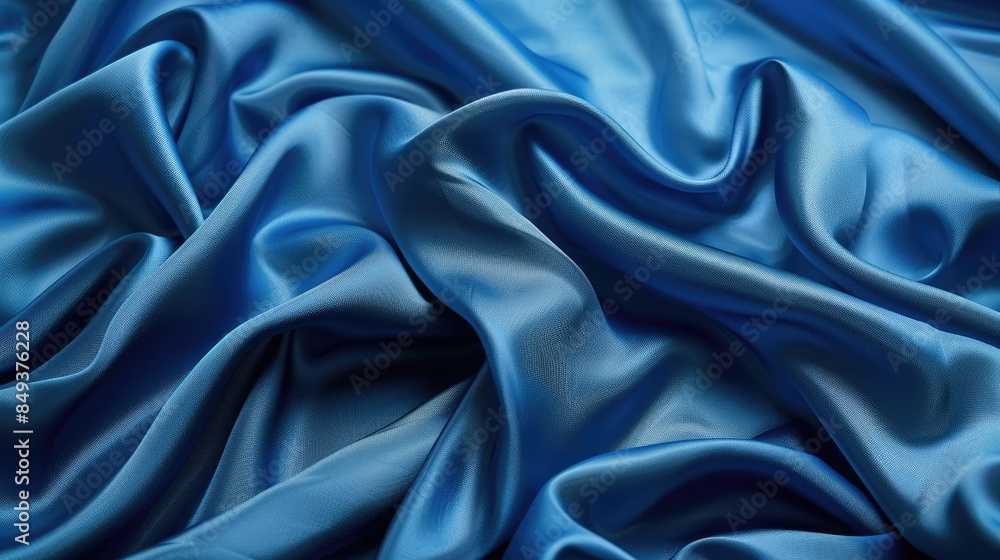 Obraz premium Cloth with an abstract blue background Satin fabric
