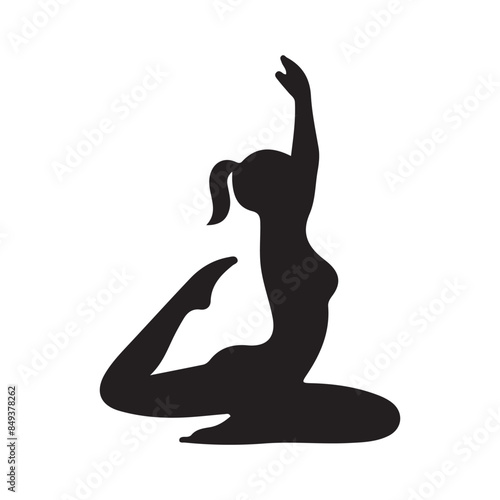 meditation yoga silhouette vector logo icon design