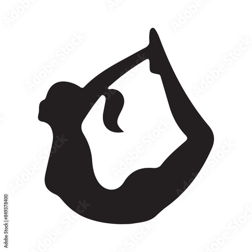 meditation yoga silhouette vector logo icon design