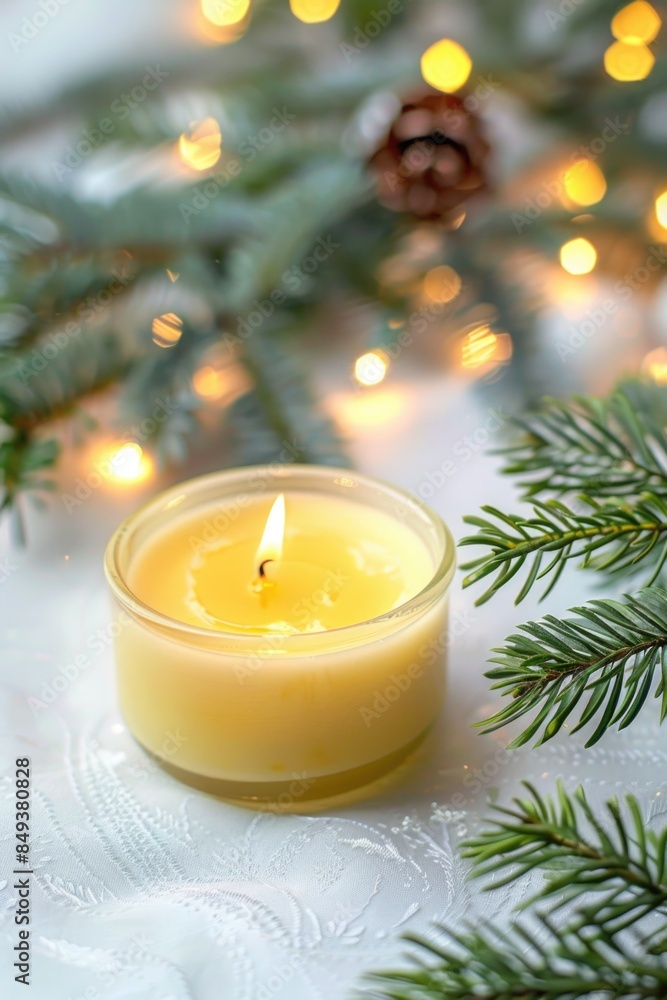 A single lit candle placed on top of a table with a simple background A single lit candle placed on top of a table with a simple background