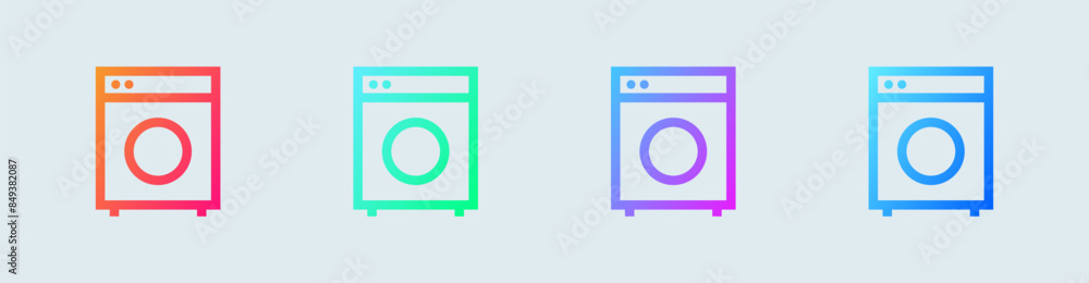 Laundry line icon in gradient colors. Clothes Washer signs vector illustration. Laundry line icon in gradient colors. Clothes Washer signs vector illustration.