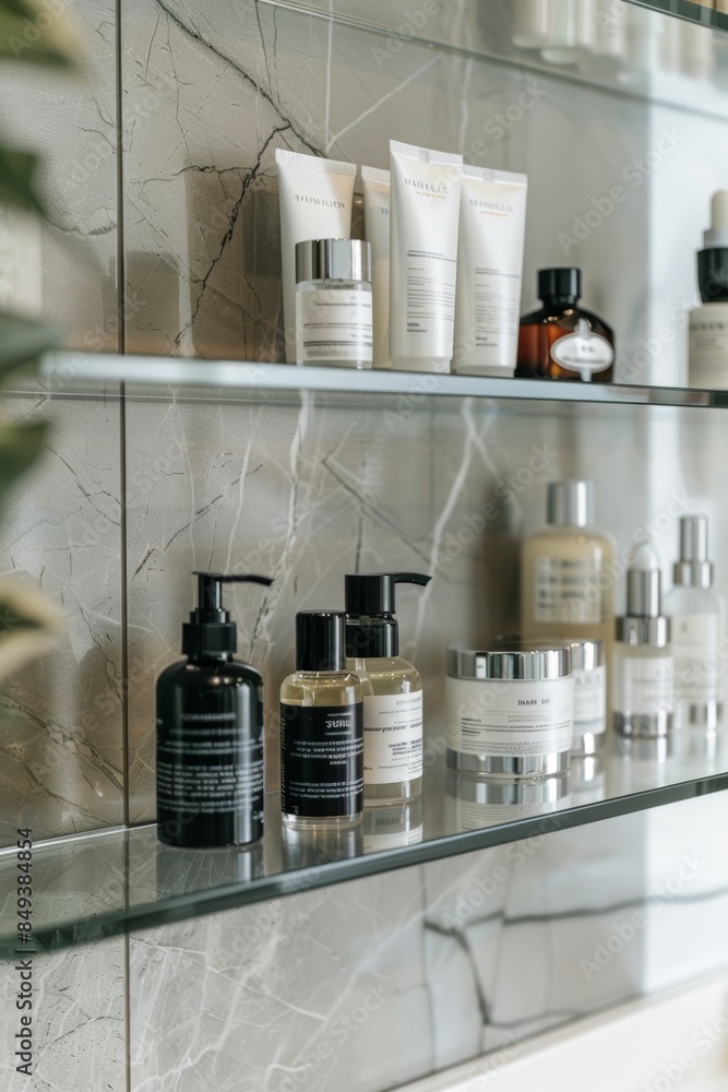Luxurious High-End Facial Cleaning Products for Stylish Minimalist Bathrooms - Ideal for Print, Card, Poster Luxurious High-End Facial Cleaning Products for Stylish Minimalist Bathrooms - Ideal for Print, Card, Poster
