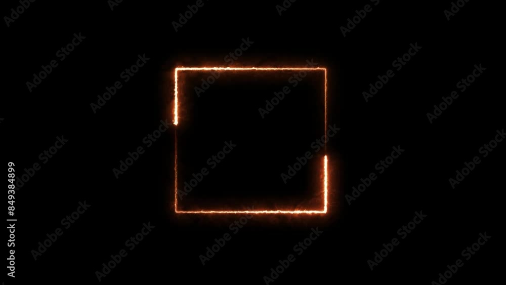 Abstract neon effect square border frame animation and seamless loop background. Abstract neon effect square border frame animation and seamless loop background.
