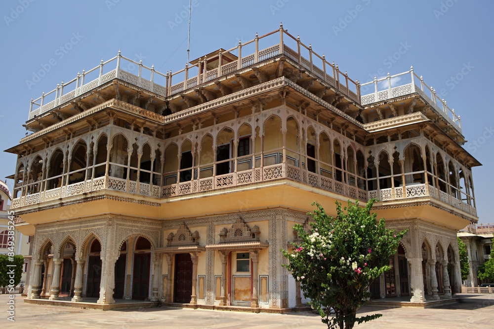 Mubarak Mahal courtyard at the City Palace in Jaipur, India