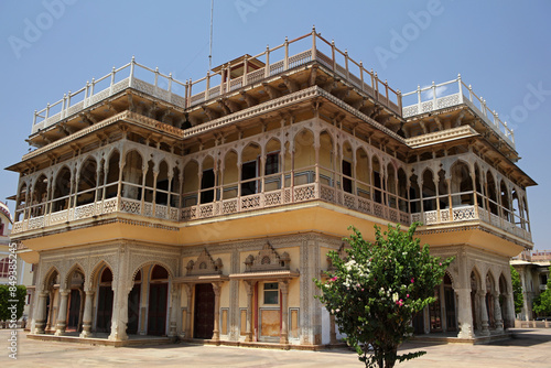 Obraz na płótnie Mubarak Mahal courtyard at the City Palace in Jaipur, India w salonie