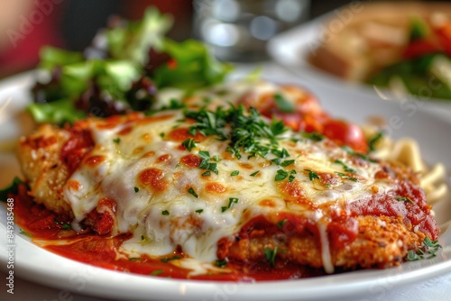 Wallpaper Mural A plate filled with meat, topped with savory sauce and melted cheese Torontodigital.ca