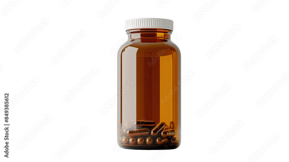 Supplement Plastic Bottle Jar on transparent background