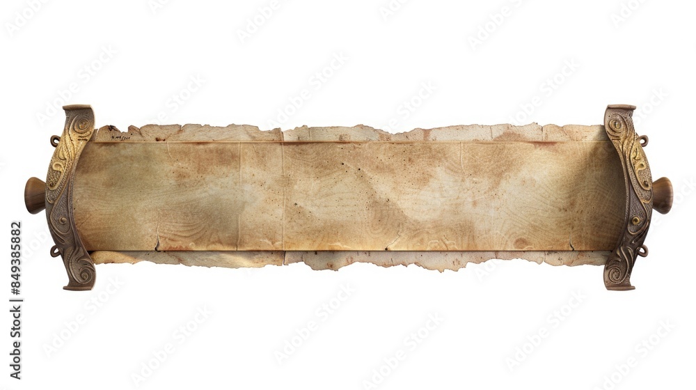 Obraz premium A piece of paper with a rolled-up document attached to it, great for use as an illustration of paperwork or study