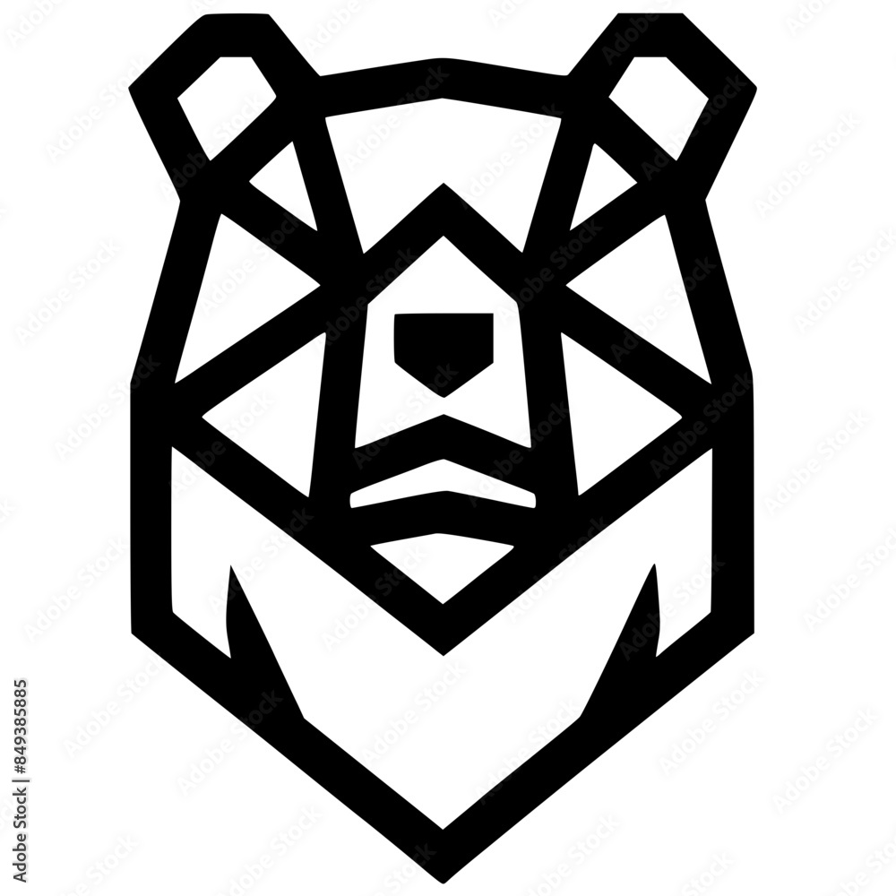 Geometric bear head silhouette Geometric bear head silhouette