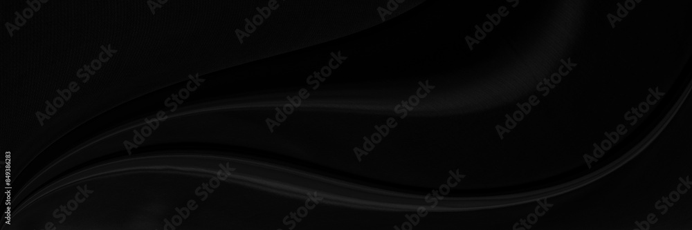 Black gray satin dark fabric texture luxurious shiny that is abstract silk cloth panorama background with patterns soft waves blur beautiful. Black gray satin dark fabric texture luxurious shiny that is abstract silk cloth panorama background with patterns soft waves blur beautiful.