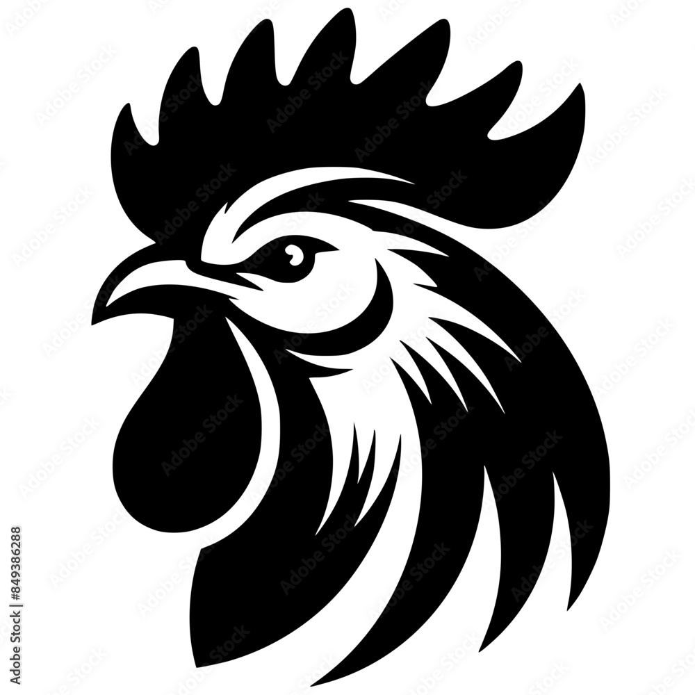 Rooster head logo silhouette Rooster head logo silhouette