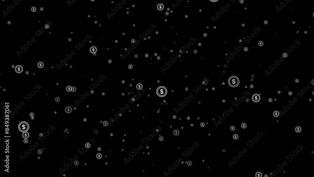 Abstract Dollar sign currency flying animation. Finance and Economy concept background. Abstract Dollar sign currency flying animation. Finance and Economy concept background.