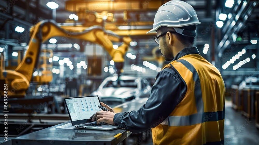 Engineer Monitoring Robotic Automation in Factory Engineer Monitoring Robotic Automation in Factory