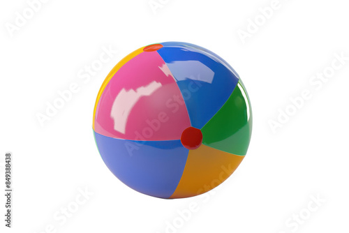 Free Download Colorful inflatable beach ball isolated on transparent background. Perfect for summer, pool, and outdoor fun activities. - GFXLoad
