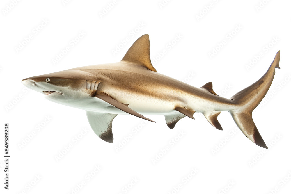 Obraz premium High-quality image of a shark isolated on a transparent background. showcasing its sleek body and fins in detailed clarity.