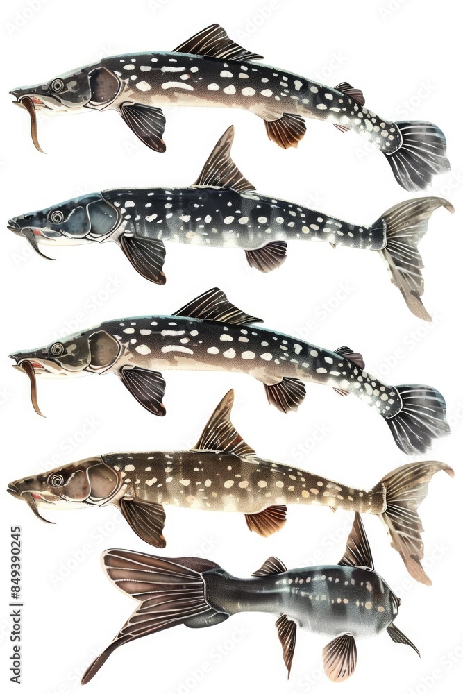 Fototapeta premium A group of fish swimming together in the water