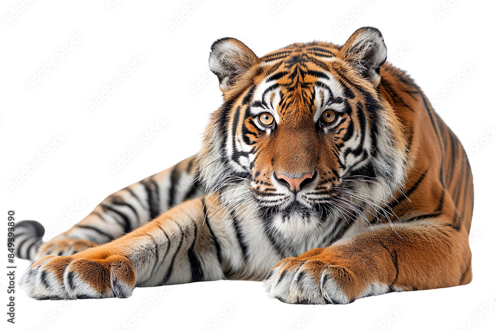 Fototapeta premium Tiger isolated on white background, transparent background