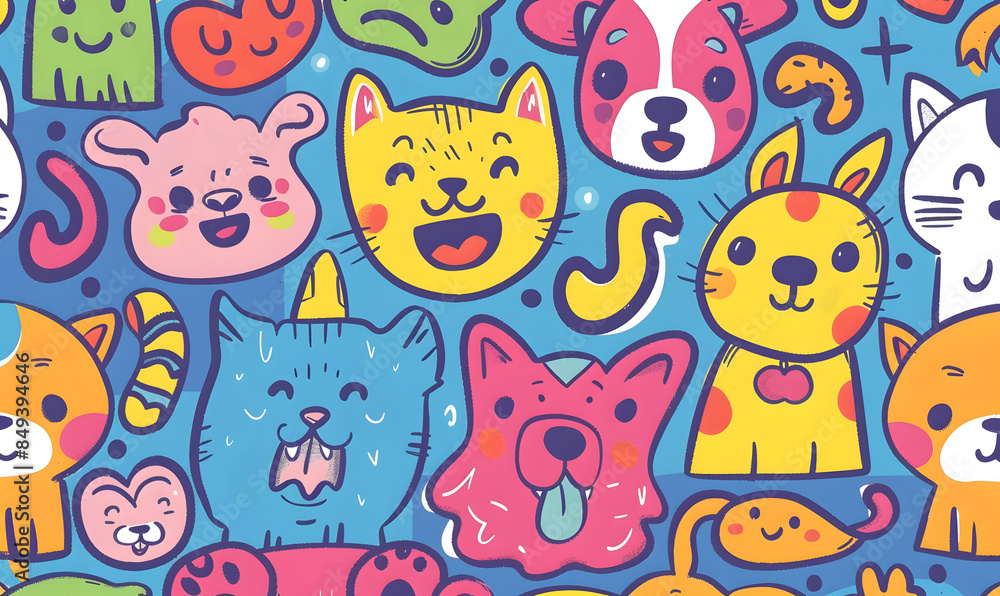 Naklejka premium cartoon illustrator card or background