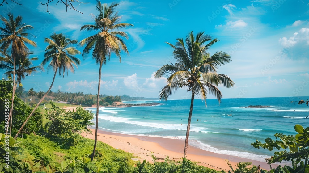 View on the beach with white sand Generative Ai View on the beach with white sand Generative Ai