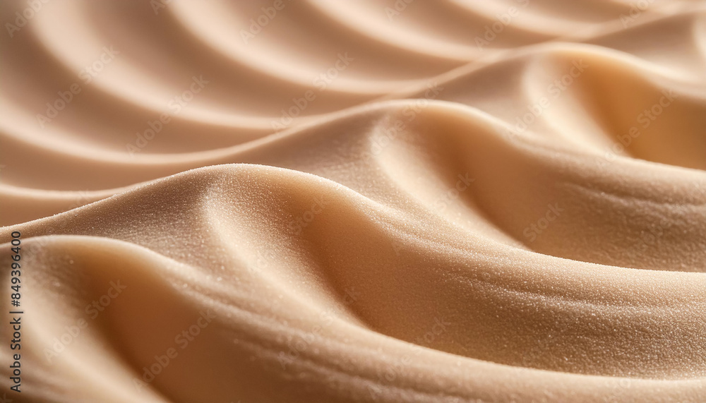 Closeup sand dunes with wind-formed ripples, gentle shadows, fine grain texture, abstract nature, landscape background Closeup sand dunes with wind-formed ripples, gentle shadows, fine grain texture, abstract nature, landscape background