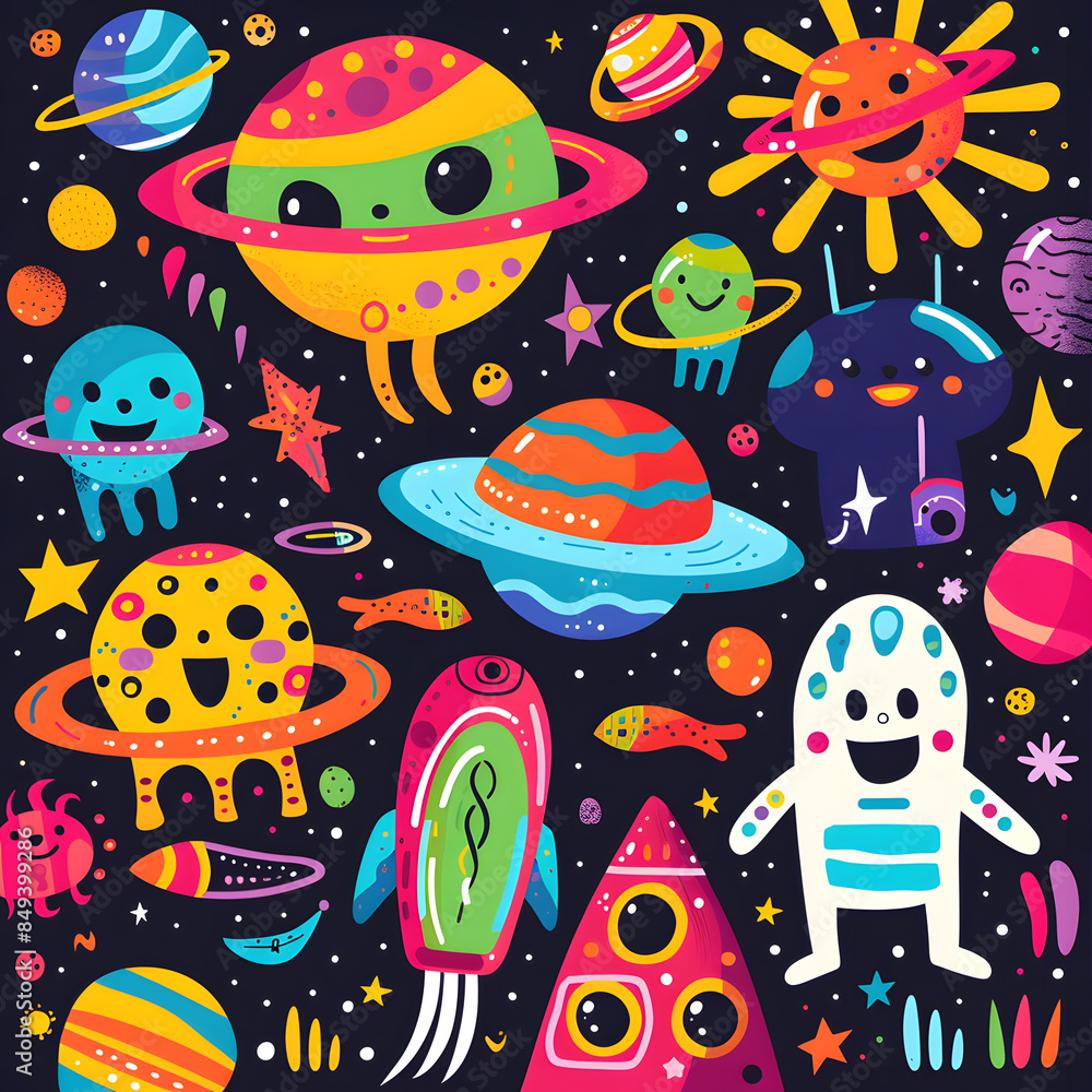 Fototapeta premium cartoon illustrator card or background