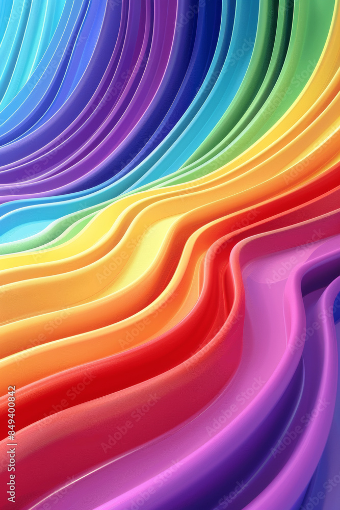 Obraz premium Background for website landing page, rainbow colors, 3d, fluid, illusory