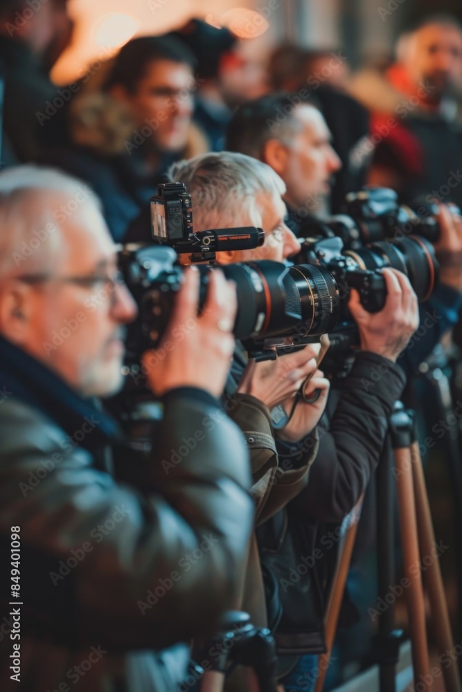 Obraz premium Group of individuals capturing memories with cameras