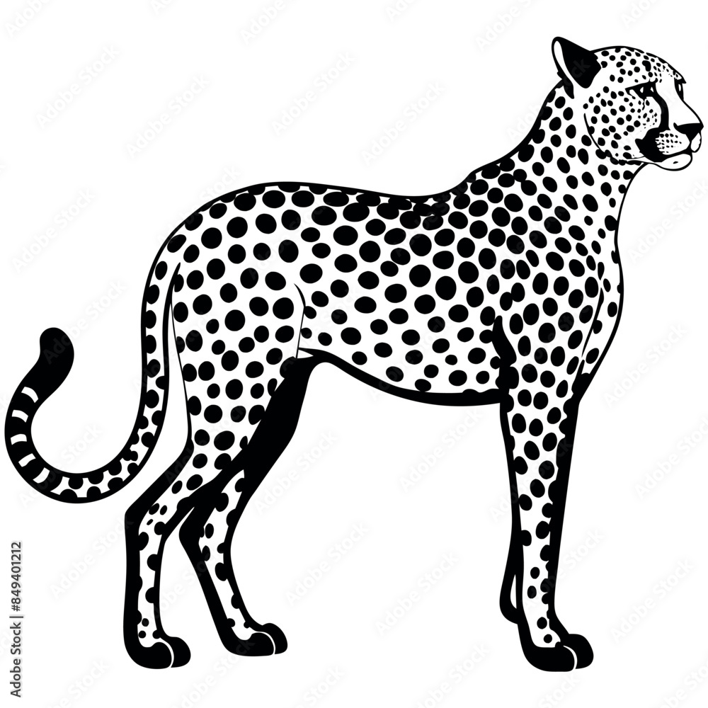 cheetah silhouette vector illustration Design on a white background cheetah silhouette vector illustration Design on a white background