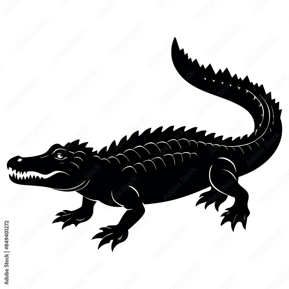 Fototapeta premium crocodile silhouette vector illustration Design on a white background