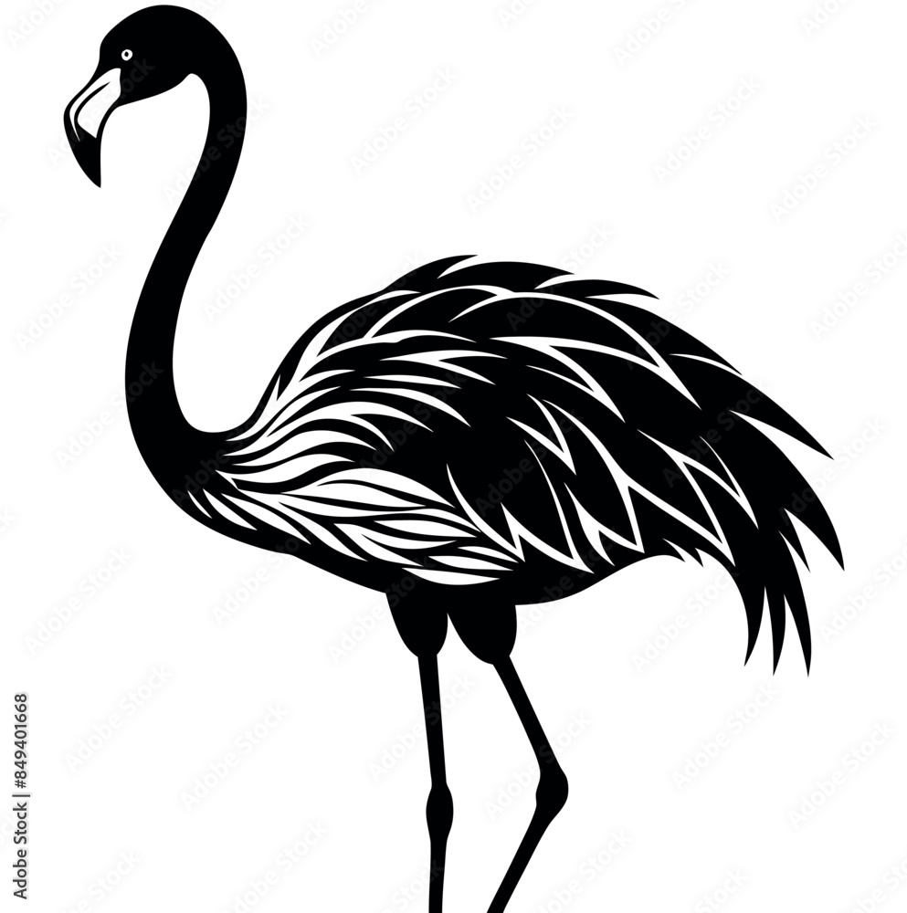 Fototapeta premium flamingo silhouette vector illustration Design on white background
