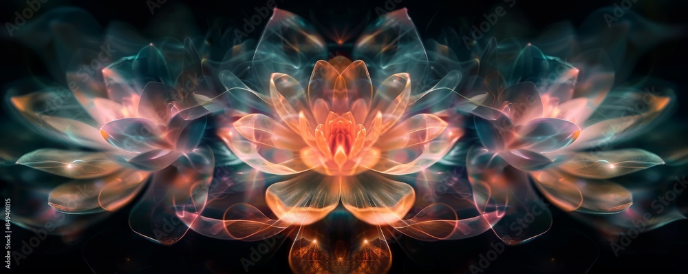 Abstract colorful flower with glowing petals. Abstract colorful flower with glowing petals.