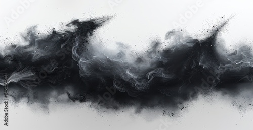 paint waving black smoke illustration