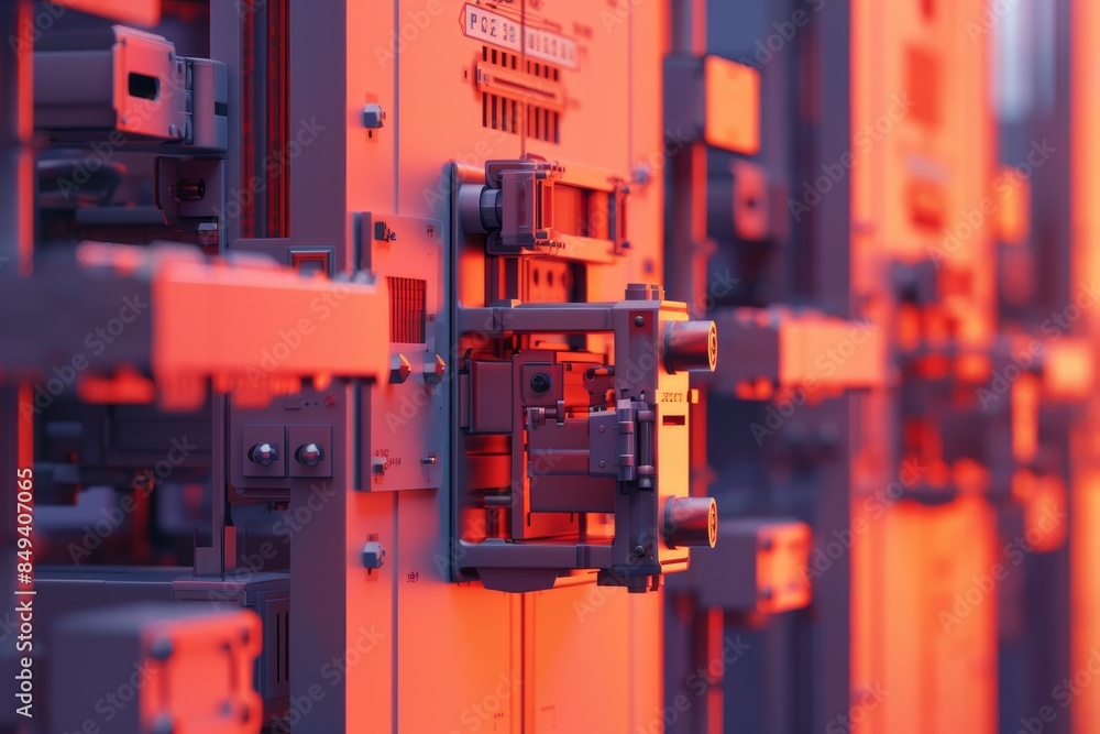 Fototapeta premium A prison cell block with a background