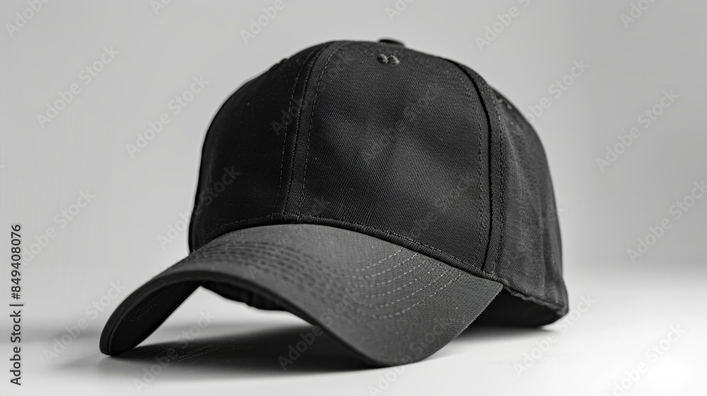 Fashionable black jeans golf cap isolated on white background, copy space Fashionable black jeans golf cap isolated on white background, copy space