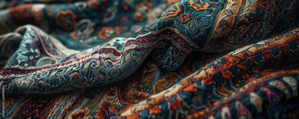 Detailed wool with intricate designs, 4K hyperrealistic photo Detailed wool with intricate designs, 4K hyperrealistic photo