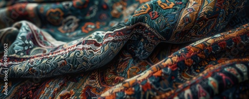 Detailed wool with intricate designs, 4K hyperrealistic photo