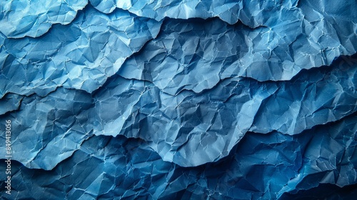 Wallpaper Mural Color blue wrinkled paper with rough grain garbage on old blank color background Torontodigital.ca