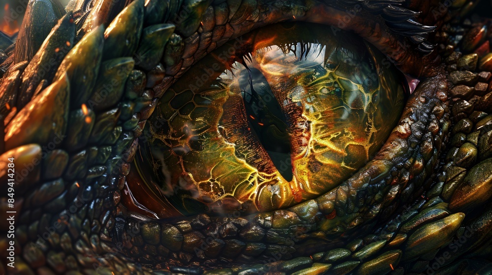 Enchanting Dragon Eye Mystical Close-up of Scales, Textures, and Luminous Iris in Ultra HD Enchanting Dragon Eye Mystical Close-up of Scales, Textures, and Luminous Iris in Ultra HD