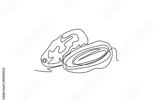 Continuous one line drawing of whole heap healthy organic fruit dates for orchard logo identity. Fresh palm fruitage concept for fruit garden icon. Single line draw design vector graphic illustration
