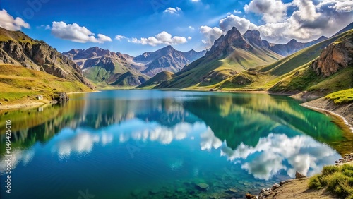 Beautiful view of mountain lake MaralGol in Azerbaijan, mountain, lake, MaralGol, Azerbaijan, nature, landscape, scenery