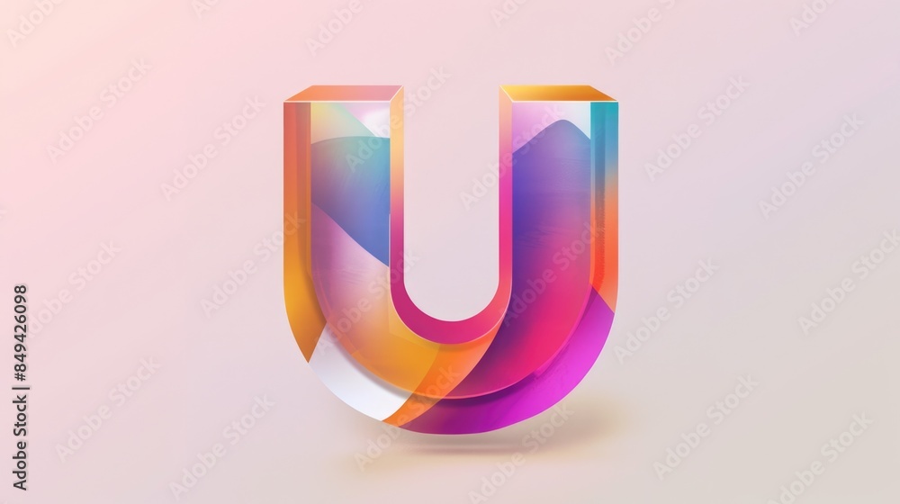 A stylized representation of the letter u formed by colorful shapes, suitable for use in educational or design contexts A stylized representation of the letter u formed by colorful shapes, suitable for use in educational or design contexts