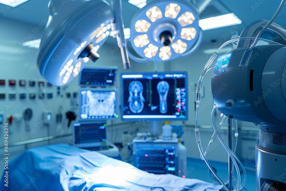 New technology robot working in operation room in the future. New technology robot working in operation room in the future.