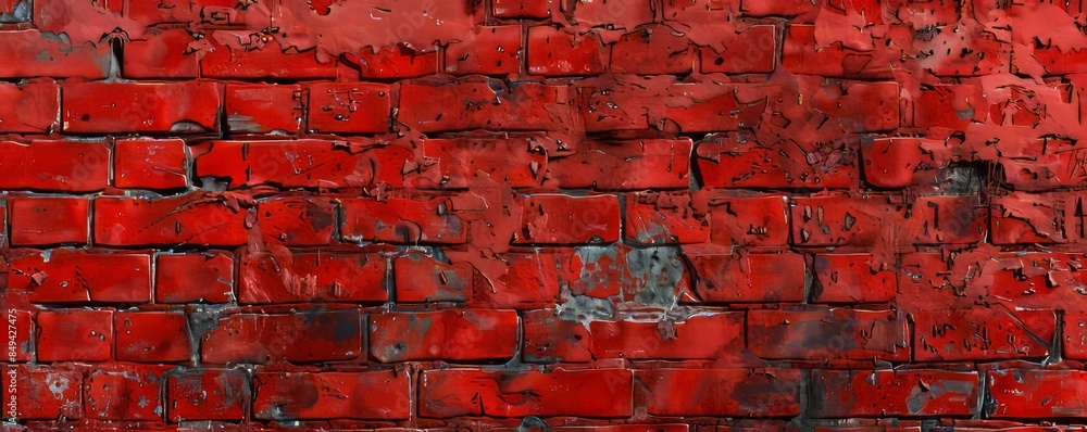 Red brick wall texture with mortar lines, 4K hyperrealistic photo Red brick wall texture with mortar lines, 4K hyperrealistic photo