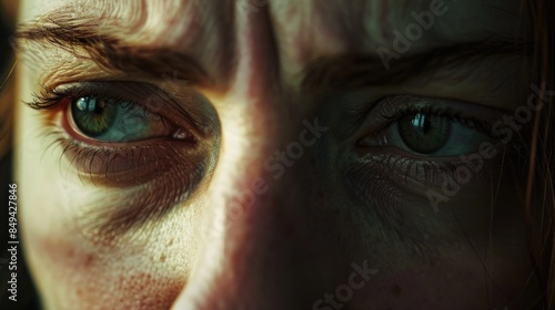 Close-up shot of a person's eye featuring a distinctive freckle