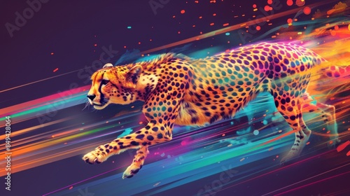 illustration light speed of cheetah